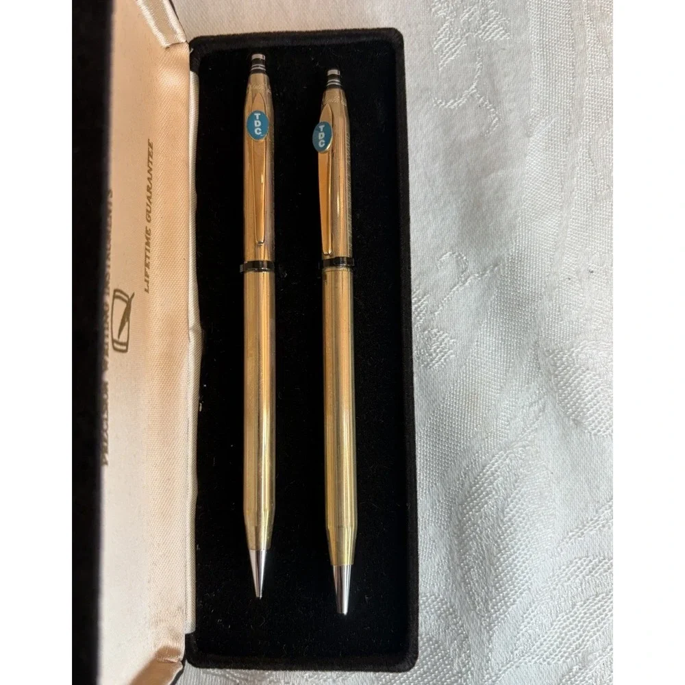 Quill Gold Filled Ballpoint Pen & Mechanical Pencil Set TEN YEARS OF SERVICE
